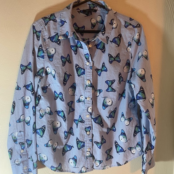 Tommy Hilfiger women's long sleeve butterfly button up shirt- size M (medium) - Picture 2 of 8